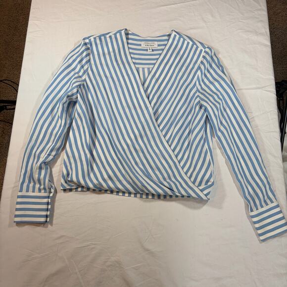 & other stories women’s blue white stripe twist front blouse Size 2. Long sleeve - Picture 3 of 9